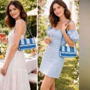 NWT STAUD Ride The Wave Tommy Beaded Bag in Blue